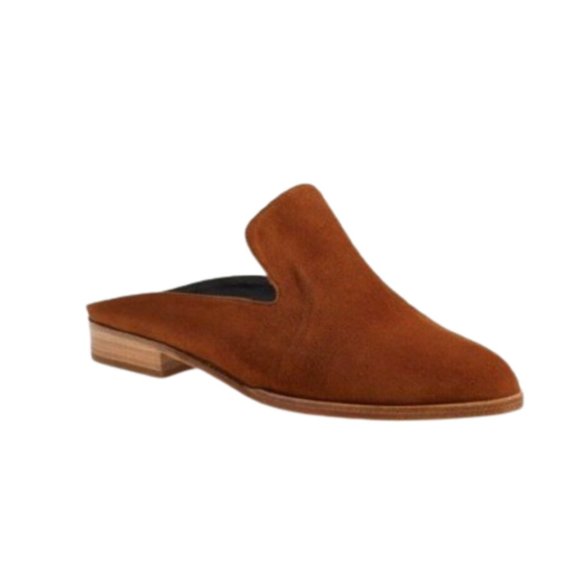 Robert Clergerie Paris Alicel Slides Mules Loafers Womens 38 8 Brown Suede Shoes